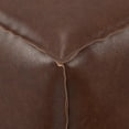 thumbnail image 4 of Simpli Home Brody Boho Square Pouf in Distressed Dark Brown Faux Leather, 4 of 7