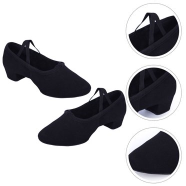 OULII 1 Pair Black Ballet Flats for Women with Breathable Material for Stage Performance Dancing