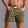 thumbnail image 1 of EOYWHK Summer Shorts for Men 100% Cotton Ultra Soft Lounge Shorts Elastic Waist Drawstring with Pockets, 1 of 6