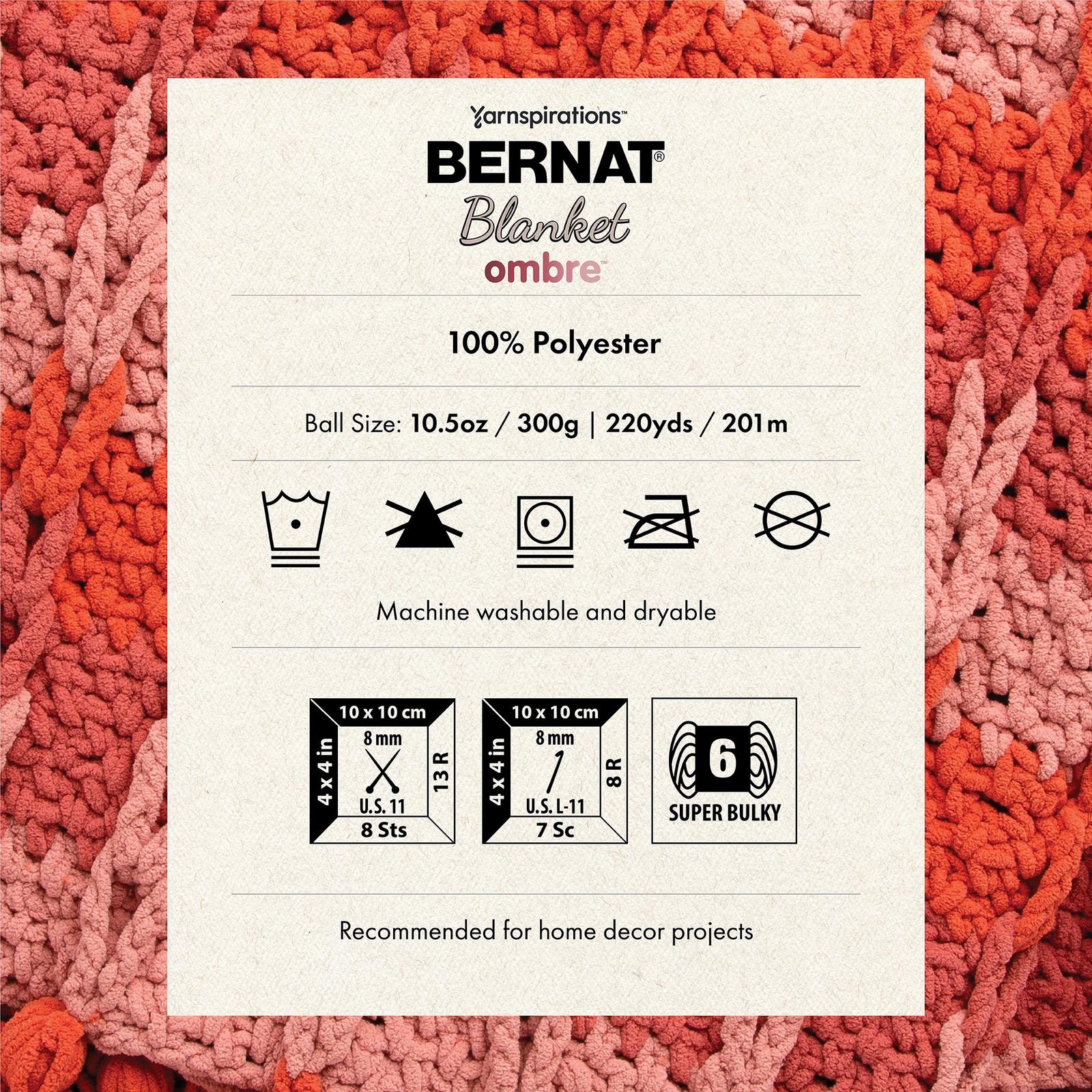 Bernat® Fil Couverture Ombre™, Polyester #6 Super Volumineux, 10,5oz/300g, 220 Yards