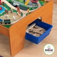thumbnail image 2 of KidKraft Ride Around Town Wooden Train Set and Table with Storage Bins and 100 Pieces, Honey, 2 of 5