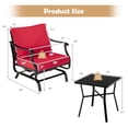 thumbnail image 3 of Costway 3PCS Patio Rocking Bistro Set Cushioned Chair Armrest Side Table Red, 3 of 9
