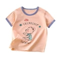 thumbnail image 2 of Chemises pour Filles, Haut d'Été Imprimé à Col Rond à Manches Courtes pour Enfants Garçons et Filles, 2 of 3