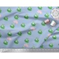 thumbnail image 3 of Soimoi Poly Crepe Fabric Lotus & Frog Kids Printed Fabric 1 Yard 52 Inch Wide, 3 of 3