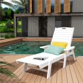thumbnail image 2 of Bayport Chaise Longue Inclinable en Plastique HDPE pour Extérieur en Blanc, 2 of 6