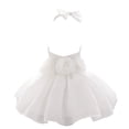 thumbnail image 1 of WEAIXIMIUNG Robes Florales Courtes pour Adolescentes, Robe de Fête Sans Manches, Couleur Unie, Robe de Fête d'Anniversaire avec Bandeau, 1 of 4