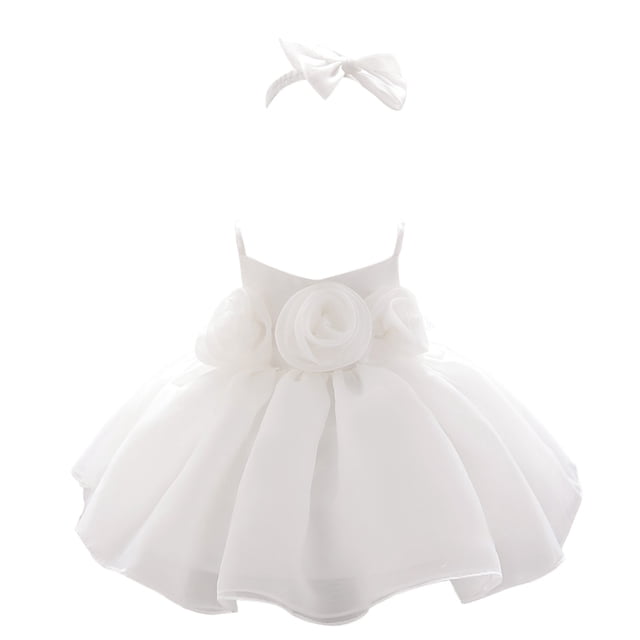 WEAIXIMIUNG Robes Florales Courtes pour Adolescentes, Robe de Fête Sans Manches, Couleur Unie, Robe de Fête d'Anniversaire avec Bandeau