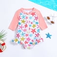 thumbnail image 2 of Toddler Girls Rash Guard Swimsuit Flower Graphic Printed Sun Protection Long Sleeve Girls Bathing Suits for Girls 18-24 Months, 2 of 6