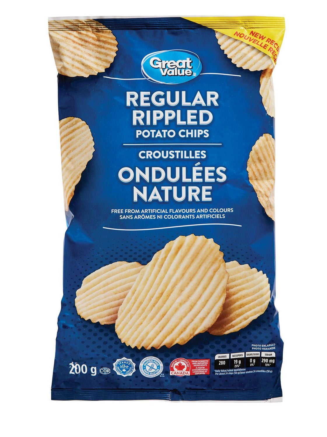 Great Value Regular Rippled Potato Chips