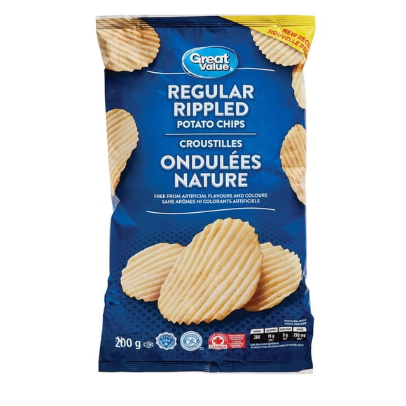 Croustilles ondulées nature Great Value
