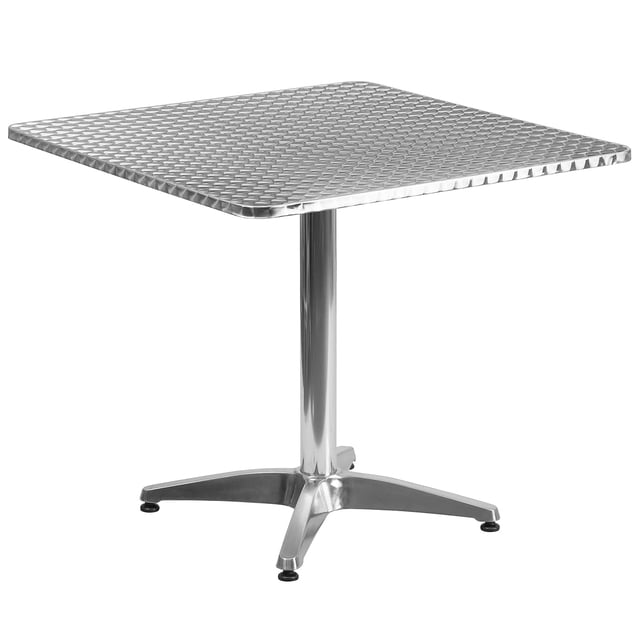 Pemberly Row Table Bistro Carrée Contemporaine en Aluminium et Acier de 31,5 Po