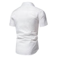thumbnail image 4 of EGNMCR Chemise à Manches Courtes pour Homme, Coupe Ajustée, Imprimée, à Boutons et Col à Revers, 4 of 9