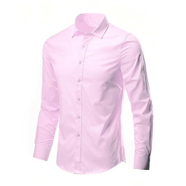 Chemises à Boutons à Manches Longues pour Hommes Chemises à Manches Longues pour Hommes Chemises Habillées pour Hommes Chemises Habillées à Boutons pour Hommes à Manches Longues Rose P. Cette Chemise à Manches Longues pour Hommes Est Fabriquée en Tissu de Coton Léger et Respirant avec un design à Boutons, Col Montant et Poignets Roulables. la Chemise Est Présentée dans une Couleur Rose Douce, Convient aux occasions Décontractées Ou Formelles, et s'Agence Bien avec des jeans, des chinos Ou des Pantalons Habillés.