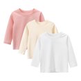 thumbnail image 1 of KAWELL 3 Pack Girls Long Sleeve Shirts Toddlers Basic Crewneck Tees 2-8T, 1 of 5