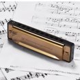 thumbnail image 4 of Key of C Diatonic Harmonica Mouthorgan with ABS Reeds Mirror Surface Design 10 Holes Blues Harmonica Perfect for Beginners Professional Students Kid Gold, 4 of 9