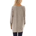 thumbnail image 3 of Coloody Chandails Décontractés pour Femmes à Couleur Unie à Manches Longues, Col Rond, T-Shirts à Poche, Blouses à Enfiler, Tuniques Amples, 3 of 4