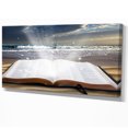 thumbnail image 1 of Designart - Jesus Bible at beach - Religious Art on Wrapped Canvas, 1 of 2