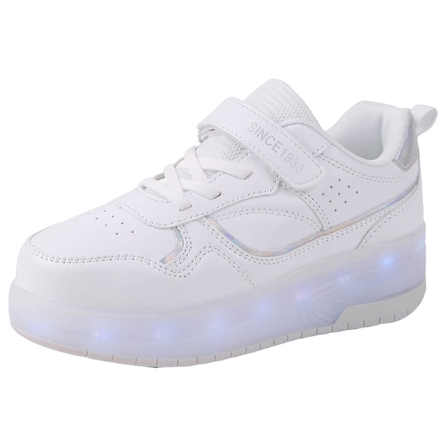 Chaussures de Patin Lumineuses pour Filles, Espadrilles à Semelles Épaisses avec Roues, Rechargeables par USB, Roulettes, Chaussures Mode