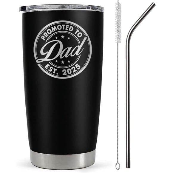 Promoted To Dad 2025 Tumbler 20Oz, Dad Est 2025 Mug, New Dad Gifts, Dad Established 2025 Coffee Cup, First Time Daddy Gifts Ideas For Father''s Day And Christmas, Fathers To Be Gifts, Dad Travel Mugs