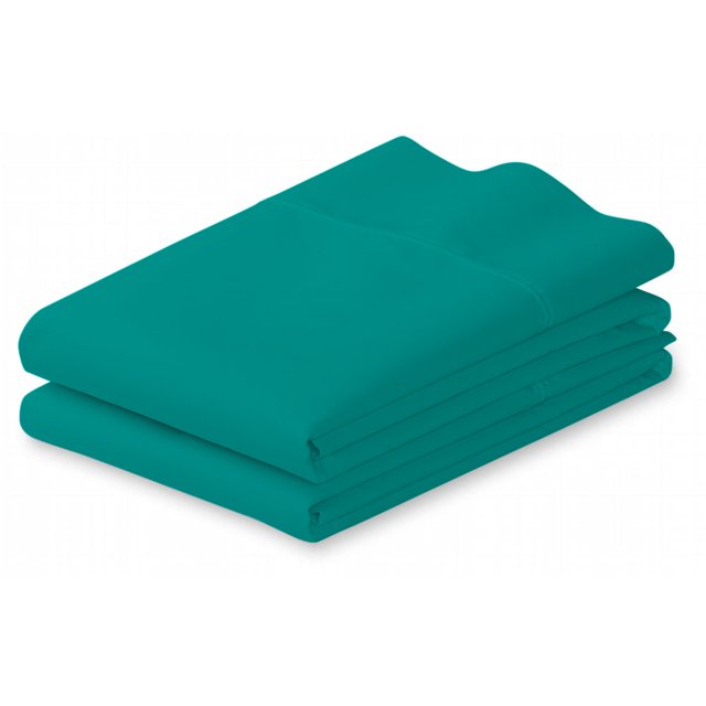 Taies d'Oreiller 100 % Coton, 400 Fils, 2 Pcs (Standard/Queen, Sarcelle)