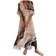 thumbnail image 2 of Weiqiqre Robes de Travail pour Femmes, Robe d'Été Décontractée pour Femmes Imprimée avec Poche, Col en V, Manches Courtes, 2 of 6