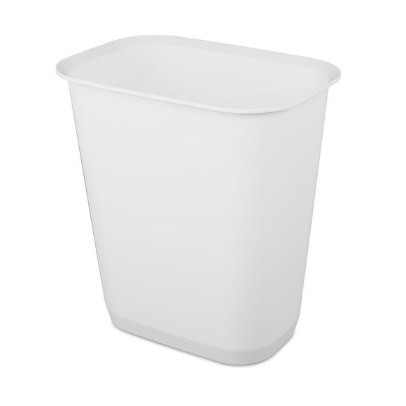 Sterilite 34 Liter Rectangular Wastebasket, White
