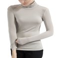 thumbnail image 1 of Hauts de Base Chauds en Modal pour Femmes Coupe Ajustée Col Roulé Simulé Manches Longues Couches de Base Chandails Thermiques, 1 of 6