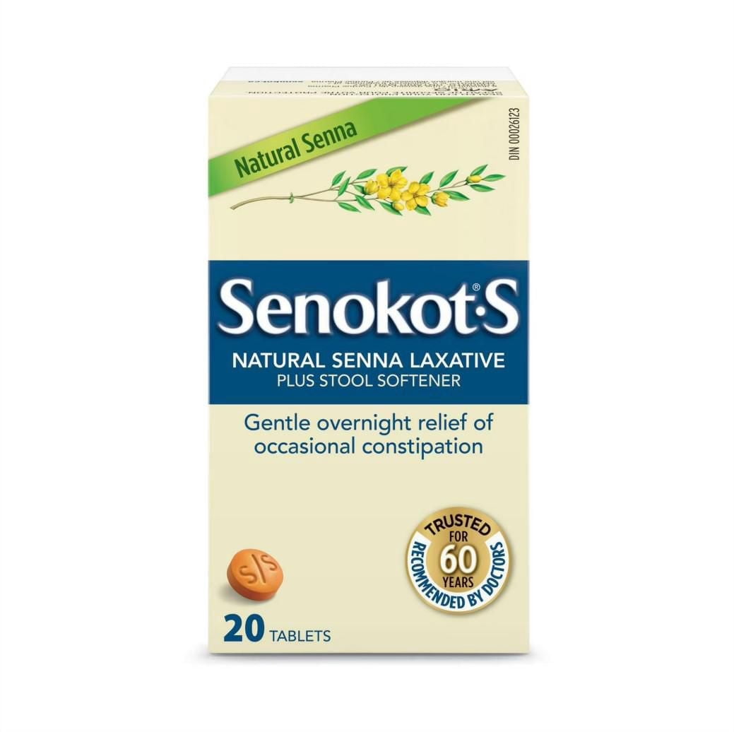 Comprimés laxative avec séné naturel plus émollient fécal de Senokot•S 20 Tablets