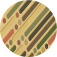 thumbnail image 1 of Ahgly Company Machine Washable Indoor Round Transitional Golden Brown Yellow Area Rugs, 8' Round, 1 of 7