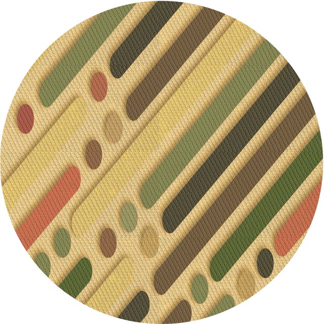 Ahgly Company Machine Washable Indoor Round Transitional Golden Brown Yellow Area Rugs, 8' Round