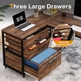 thumbnail image 3 of Tribesigns L-Shaped Computer Desk with 3 Drawers, Reversible Corner Home Office Desk with Shelves, 53-Inch Industrial PC Desk Study Writing Table Workstation for Small Space, Rustic Brown, 3 of 7