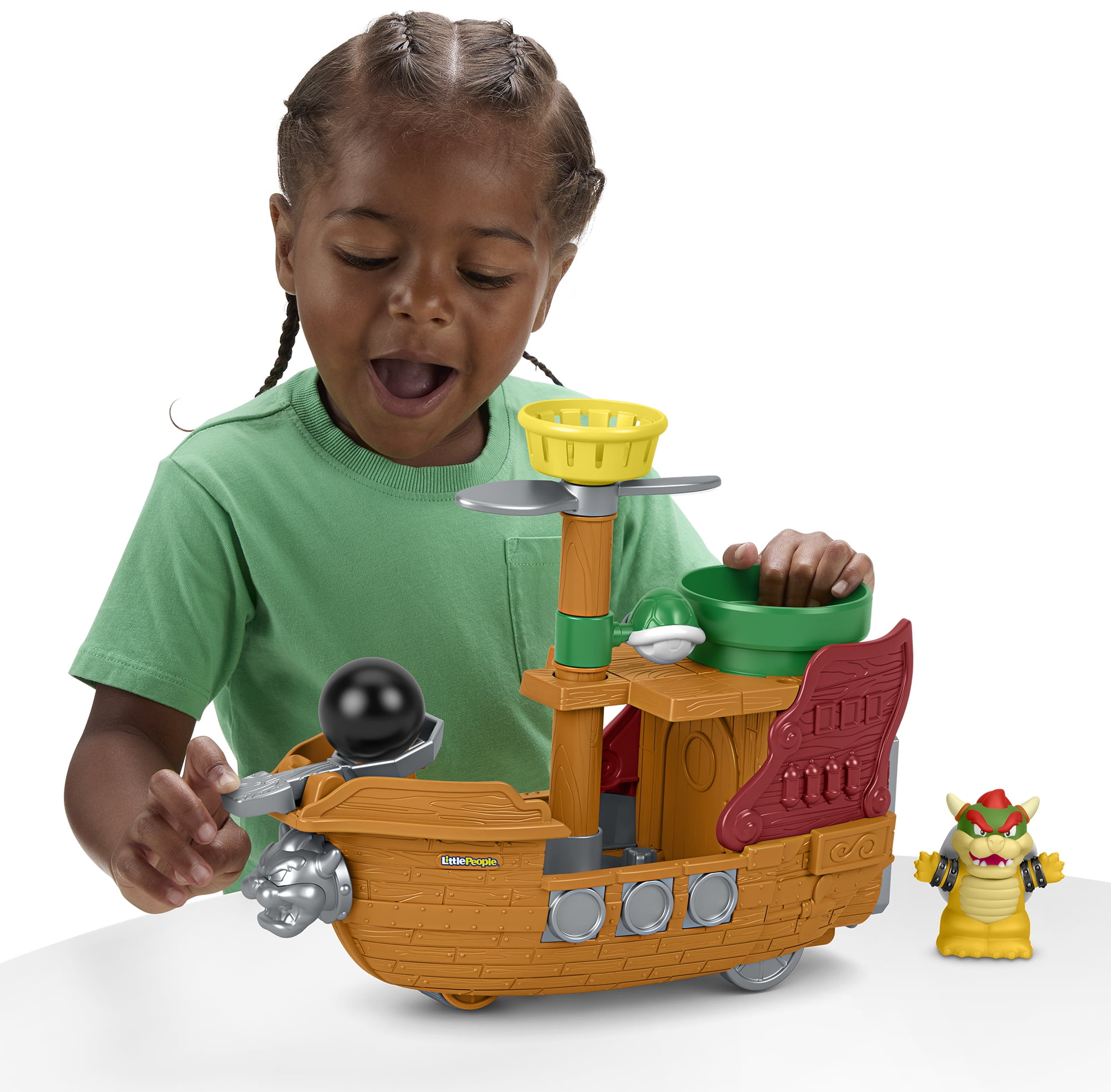 Fisher-Price Little People My Mario Bowser’s Airship & Figure Set Toddler Toy