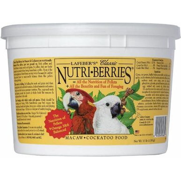 Lafeber Classic Nutri-Berries Macaw & Cockatoo Food 3.5 lb Bucket
