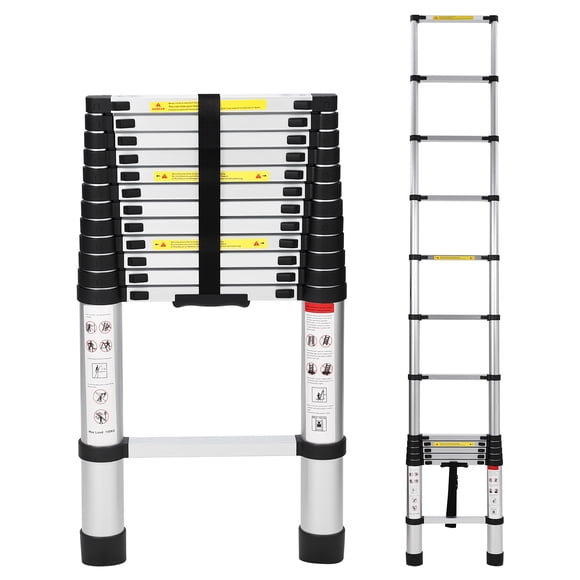 12.5 15.5 20.5 FT Telescoping Ladder Aluminum, 330 lbs Lightweight Portable Extension Ladder with Secure Lock, Non Slip Collapsible Retractable for Home RV Attic Outdoor