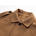 thumbnail image 3 of Lovzfmll Trench Manteau pour Homme à Manches Raglan, Revers Cranté, Poches à Boutons, Kaki, 4TG, 3 of 8
