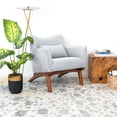thumbnail image 2 of Gatsby Mid-Century Modern Tight Back Fabric Upholstered Armchair in Light Gray, 2 of 8