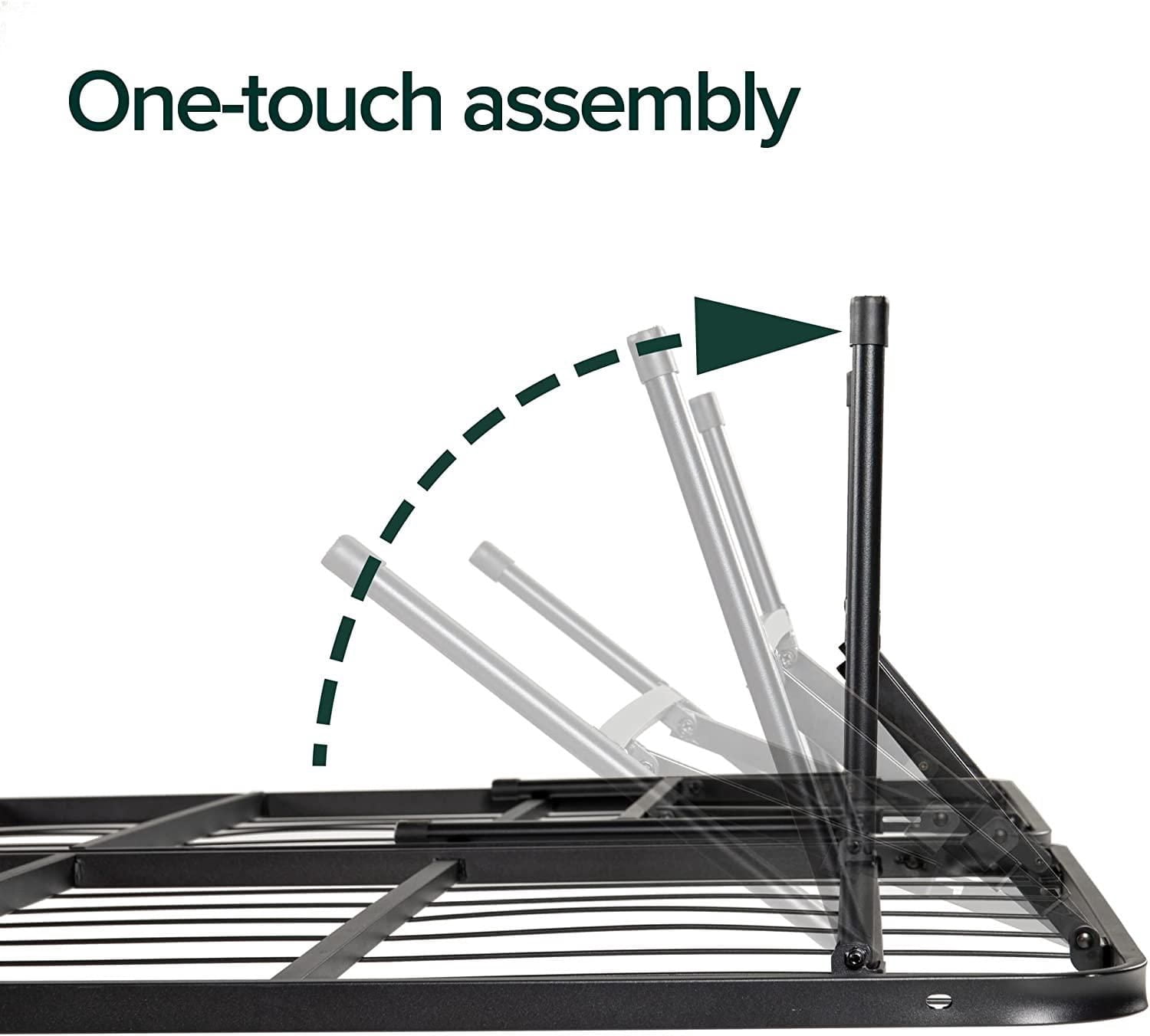 Cadre de lit plateforme en métal Zinus SmartBase avec tête de lit rembourrée et base de matelas