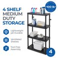 thumbnail image 3 of Gracious Living 4 Shelf Fixed Height Medium Duty Storage Unit, Black (4 Pack), 3 of 11