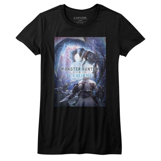 T-Shirt Noir pour Femme Junior Monster Hunter Iceborn Keyart
