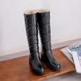 thumbnail image 5 of LSLJS Bottes d'Hiver Mi-Mollet pour Femmes, Bottes de Neige Chaudes à Semelle Épaisse, Rehaussement Intérieur, Talon Plat, Velours Épais, Bottes de Neige Montantes, 5 of 5