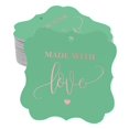 thumbnail image 1 of Inkdotpot Real Rose Gold Foil Made With Love Wedding Tags Favor Bracket Shape Hang Pack Of 50 Paper Tags, 1 of 7