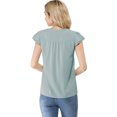 thumbnail image 3 of INSPIRE CHIC Blouse Haut pour Femme à Col en V, de Travail Décontracté, à Manches Courtes, 3 of 6