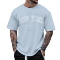 thumbnail image 1 of BOBOGOJP T-Shirts de Mode pour Hommes en Coton de Poids Moyen à Col Rond T-Shirt T-Shirts pour Hommes (Bleu Clair,m), 1 of 4