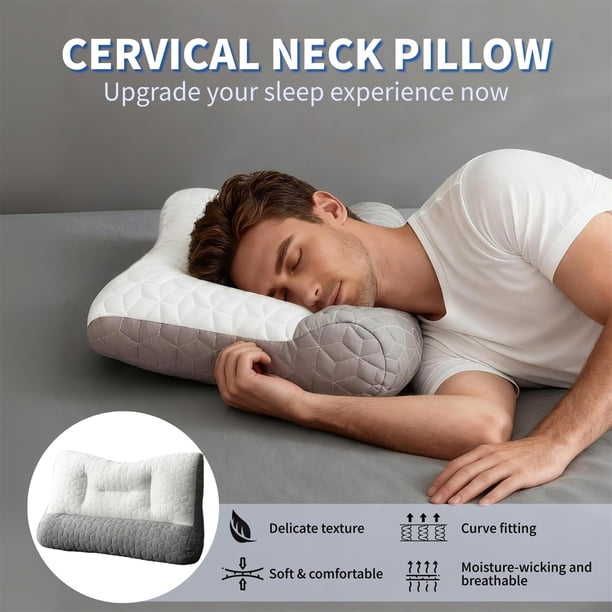 MASU PRINT VELOUR NECK PILLOW■G0803 Nuzzle Pillow for Neck Pain Relief – Ergonomic Cervical Neck