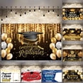 thumbnail image 2 of Decorative Flags, 2025 Class Graduation Photography Black and Gold Bachelor Cap Balloon Grad Congrats Banner Background Congrats Grad Prom Banner Background, Flags_ Banners & Accessories, 2 of 9