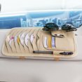 thumbnail image 4 of Universal Car Sun Visor CD Holder DVD VCD Card Storage Pocket PU Leather CD Organizer, Grey, 4 of 10