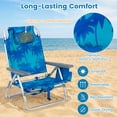 thumbnail image 2 of Patiojoy 2-Pack Folding Backpack Beach Chair 5-Position Outdoor Reclining Chairs with Pillow Dark Blue, 2 of 2