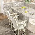 thumbnail image 3 of Williams 27" Swivel Counter Height Bar Stool Oak Wood Frame White Pepper, 3 of 6