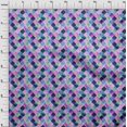 thumbnail image 3 of oneOone Tissu Jersey Viscose Texturé Imprimé Géométrique Marocain BTY 60 Pouces de Large, 3 of 4
