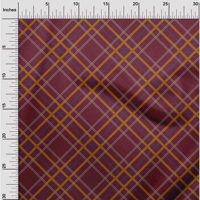 oneOone Georgette Viscose Fabric Tartan Check Fabric Prints By Yard 42 Inch Wide